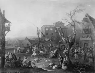 Landscape with Merrymakers outside an Inn
