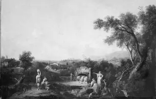 Landscape with Peasants at a Fountain, by Francesco Zuccarelli