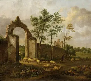 Landscape with sheep, by Jan Wijnants