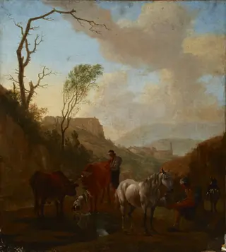 Landscape with Shepherds and Cattle at the Watering Place