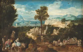 Landscape with the Flight into Egypt, by Herri met de Bles