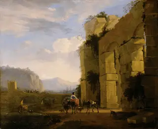 Landscape with the ruin of an aquaduct, by Nicolaes Pieterszoon Berchem