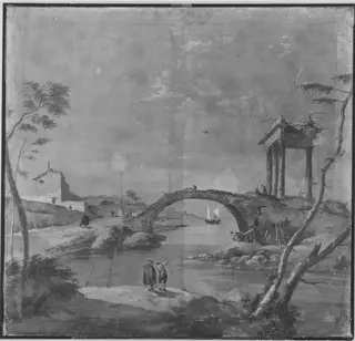 Landschaft mit Brücke