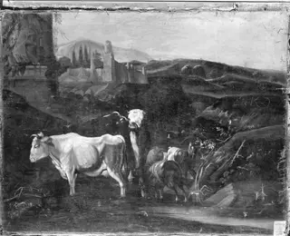 Landschaft mit Vieh