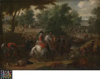 Landschap met veldslag