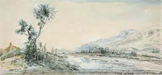 Landskab ved floden Le Drac nær Grenoble