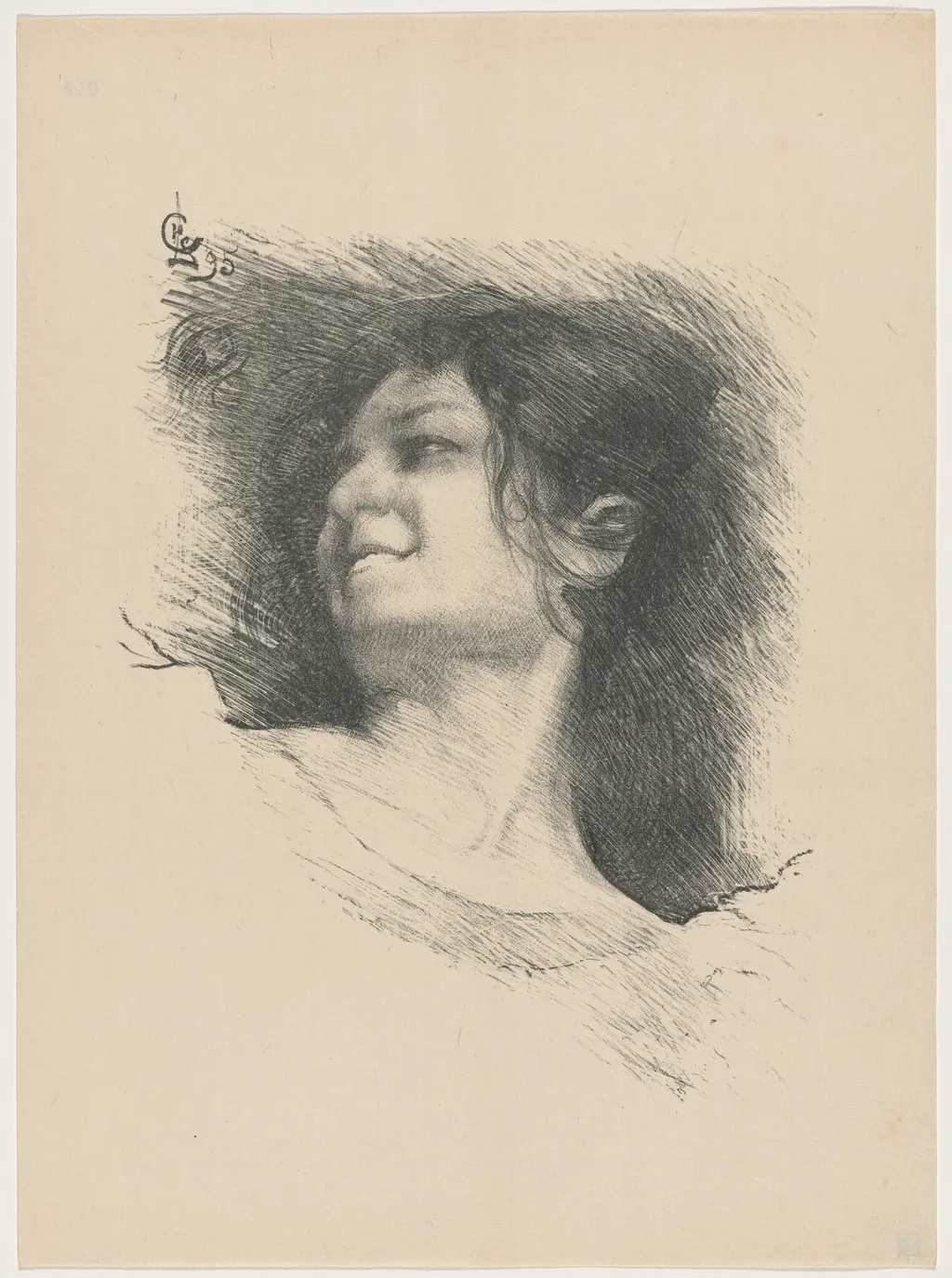 Etude de femme, by Lapierre, ink, 1895