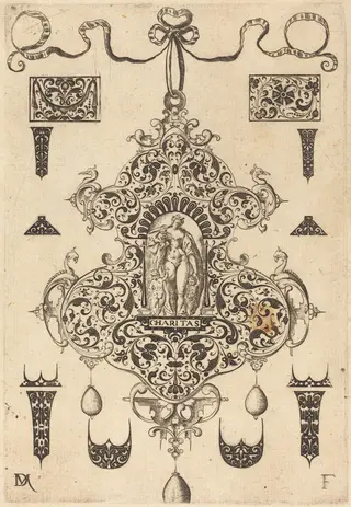Large Pendant, Charity Standing at Centre