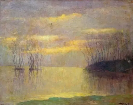 Atmosferă de dimineață (peisaj), by László Mednyánsky