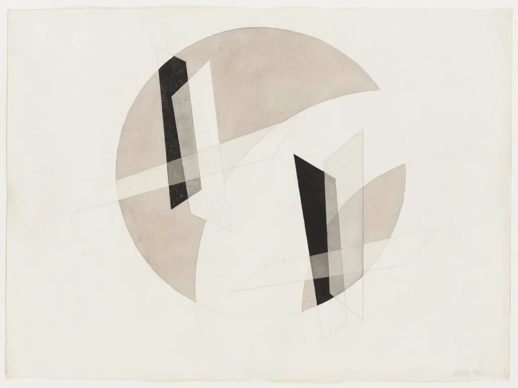 Untitled, by László Moholy-Nagy, watercolor, 1923