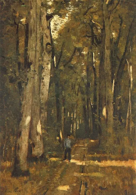 Road in the Fontainebleau Forest, by László Paál