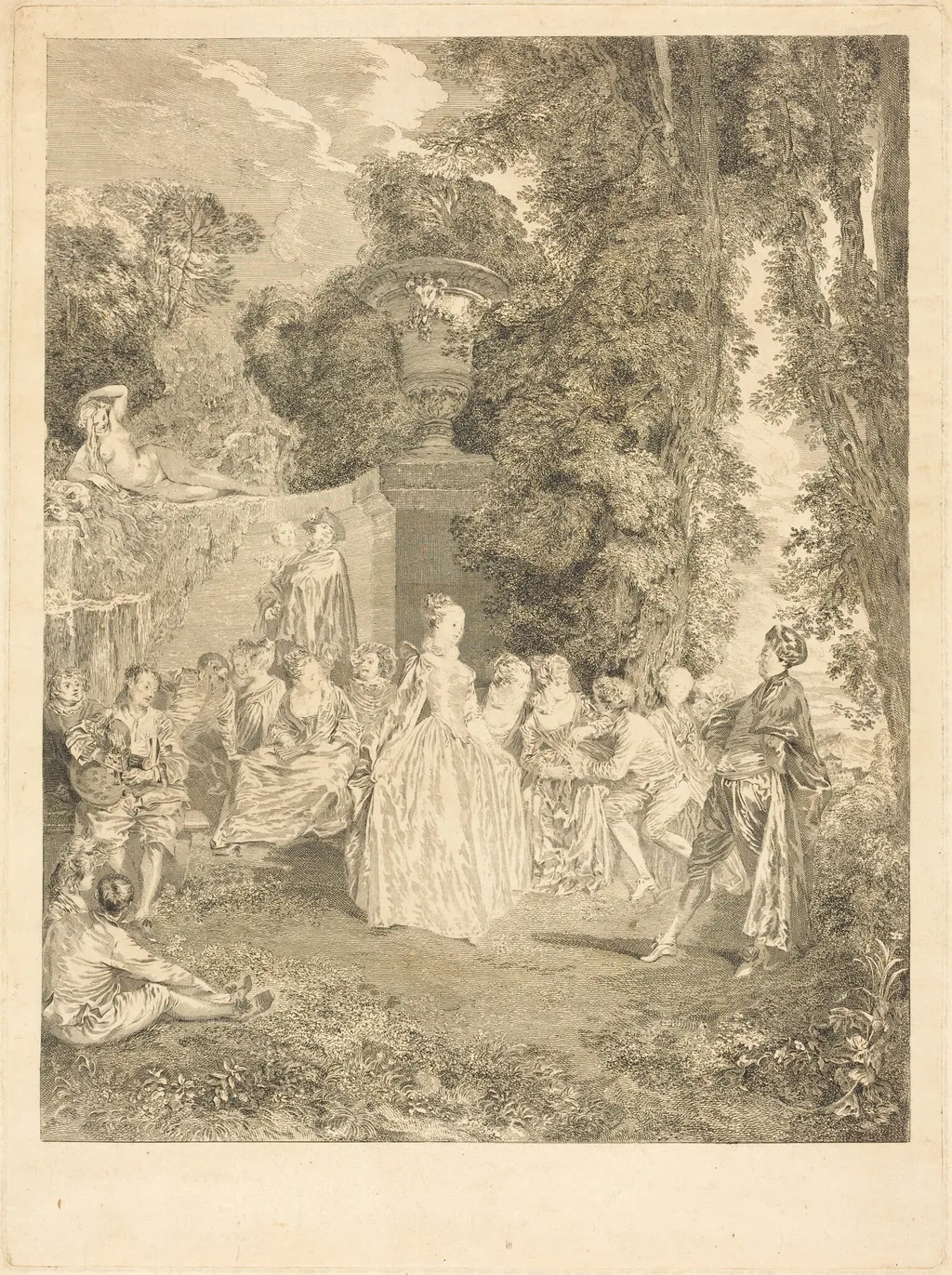 Fetes venitiennes, by Laurent Cars, ink, 1732