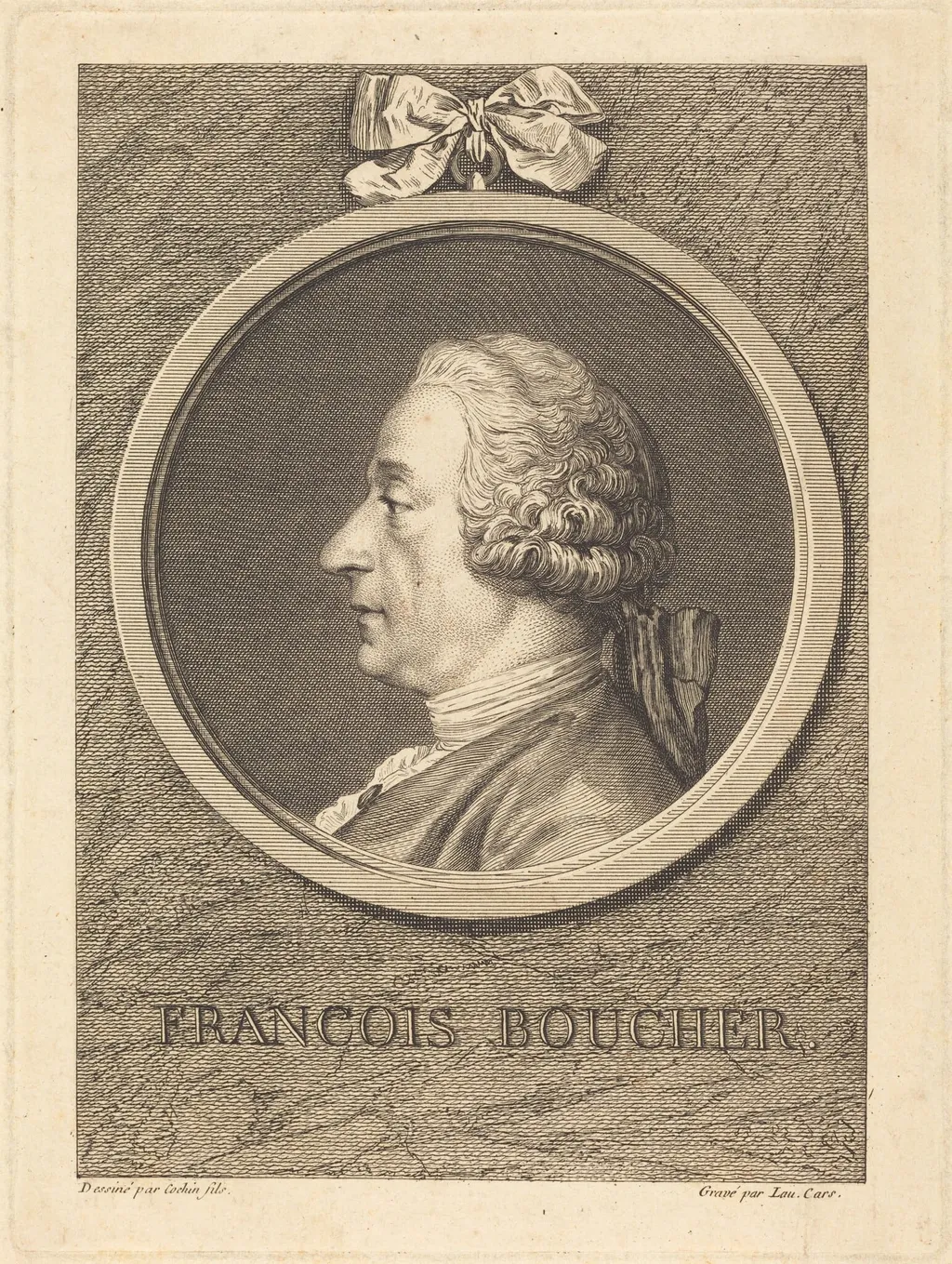 Francois Boucher, by Laurent Cars, ink, 1735