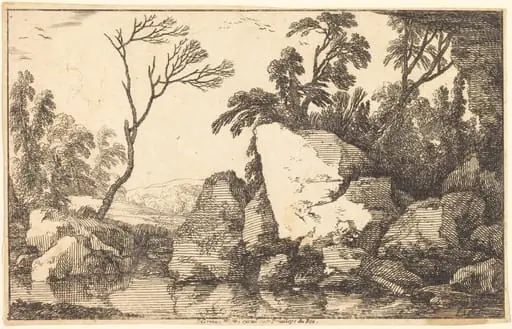 A Rocky Pond, by Laurent de La Hyre