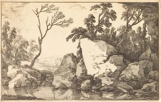 A Rocky Pond, by Laurent de La Hyre