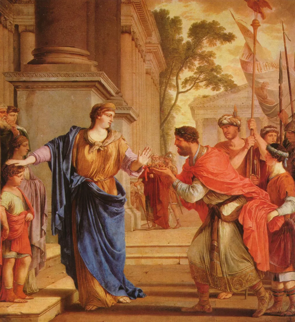Cornelia rejects the crown of the Ptolemies, by Laurent de La Hyre, oil, 1646