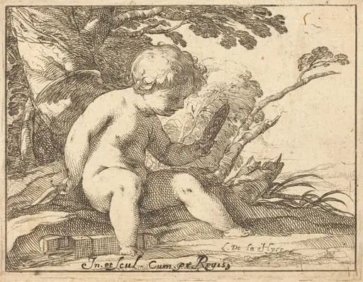 Cupid Looking in a Mirror, by Laurent de La Hyre
