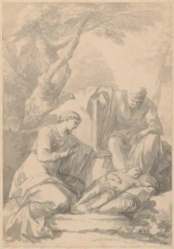 Holy Family Resting on the Flight into Egypt, by Laurent de La Hyre