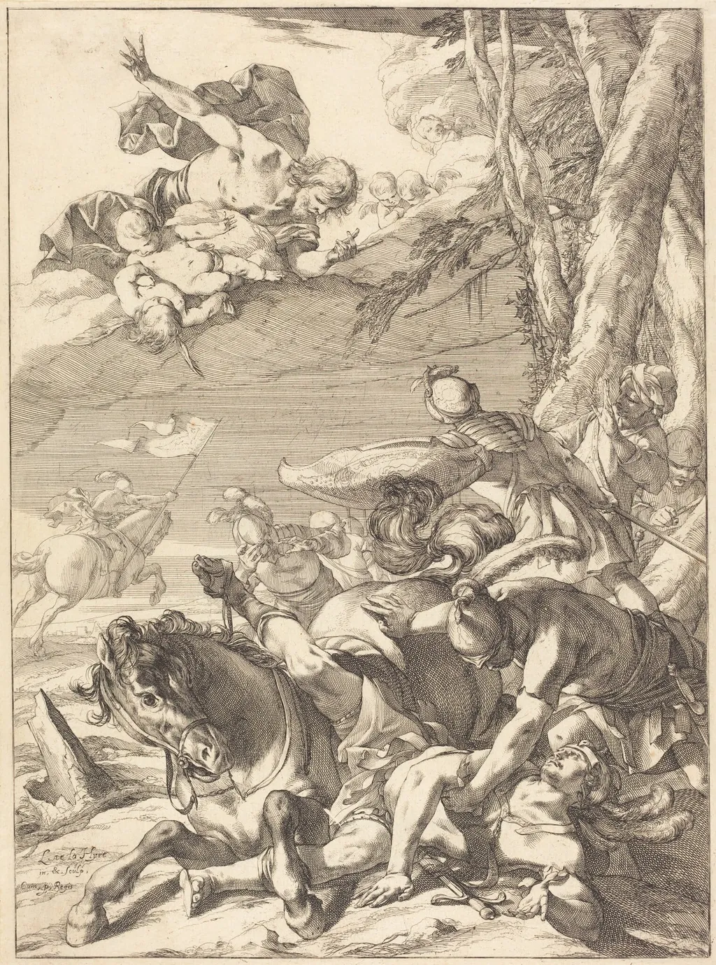 The Conversion of Saint Paul, by Laurent de La Hyre, ink, 1637