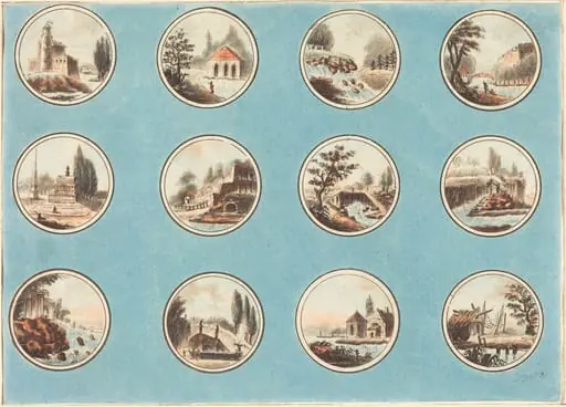 Twelve Roundels with Landscapes, by Laurent Guyot