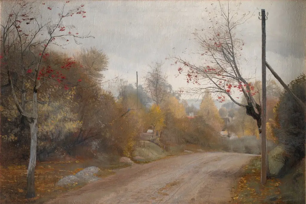 The Road at Mogenstrup, Zealand. Autumn, by Laurits Andersen Ring, 1894