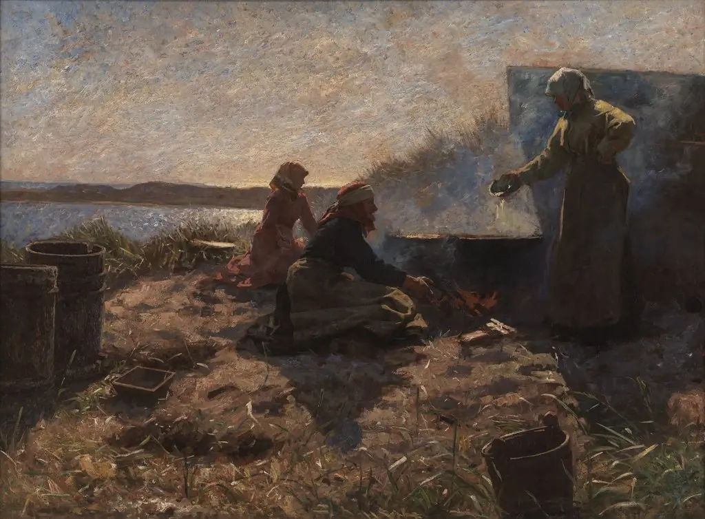 Boiling Train Oil at Nymindegab, Jutland, by Laurits Tuxen
