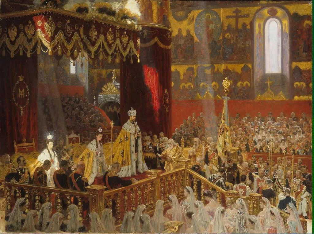 The Coronation of Emperor Nicholas II and Empress Alexandra Feodorovna, by Laurits Tuxen, oil, 1900