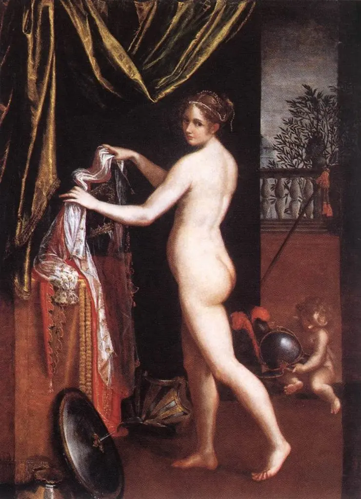 Minerva dressing, by Lavinia Fontana