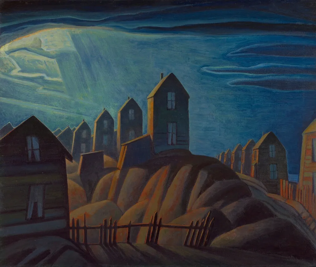 Miners' Houses, Glace Bay, by Lawren Harris, oil, 1925