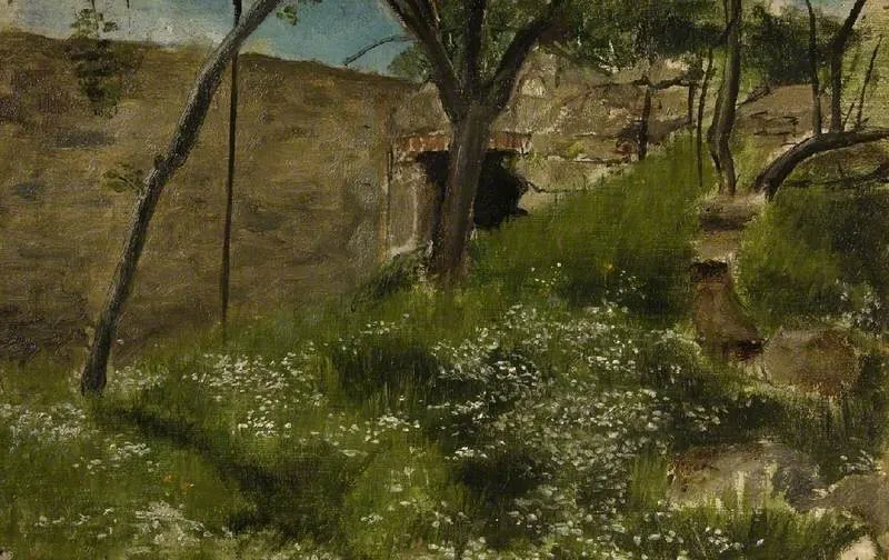 A Floral bank, by Lawrence Alma-Tadema, oil, 1870