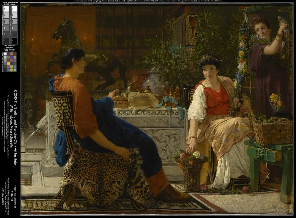 Preparations for the Festivities (The Floral Wreath), by Lawrence Alma-Tadema