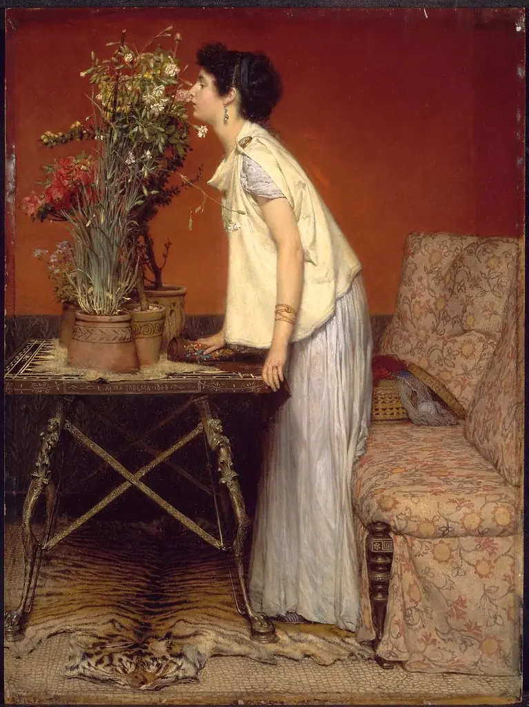 Woman and Flowers, by Lawrence Alma-Tadema