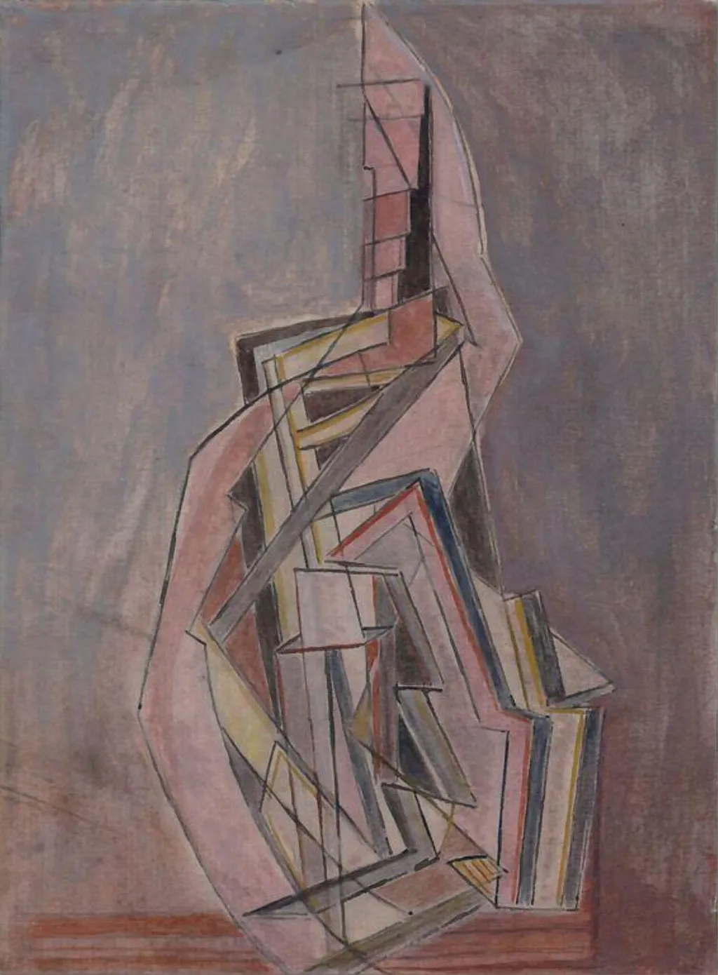 Abstract Composition, by Lawrence Atkinson, watercolor, 1923