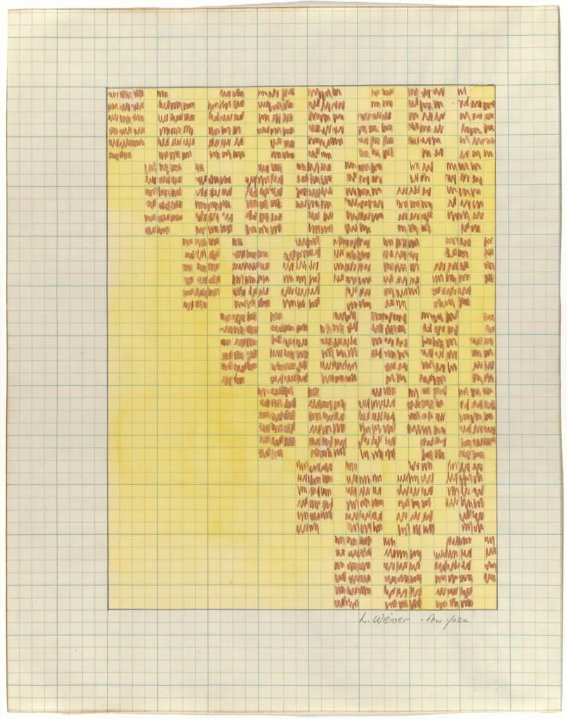 Untitled, by Lawrence Weiner, watercolor, 1965