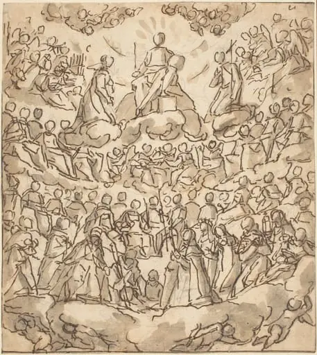 The Blessed in Paradise with the Virgin and St. John the Baptist before God, by Lazzaro Tavarone