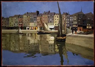 Le port de Honfleur la nuit, by Félix Vallotton