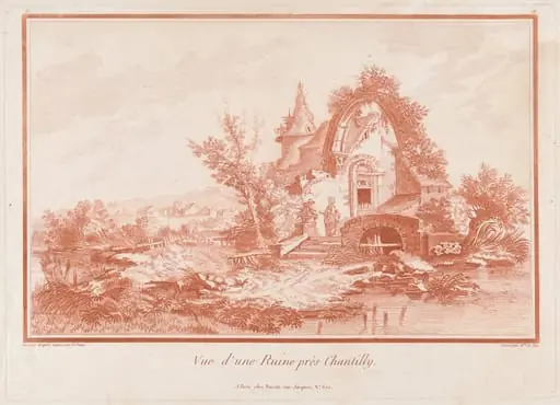 Vue d'une ruine près Chantilly (View of a Ruin near Chantilly), by Le Roy