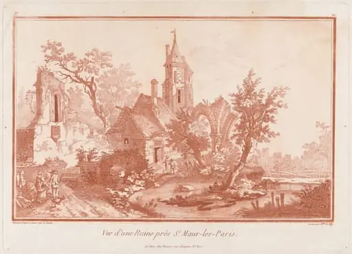 Vue d’une Ruine près St. Maur-les-Paris (View of a Ruin near St. Maur-les-Paris), by Le Roy