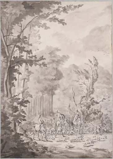 A Hunting Party at Marly, by Le Vieux Jean Baptiste Martin