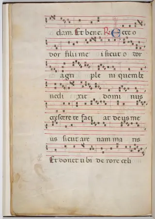 Leaf 8 from an antiphonal fragment (verso)