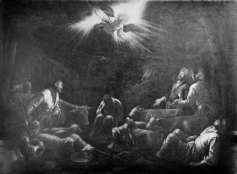 Annunciation to the Shepherds, by Leandro Bassano, oil, 1599