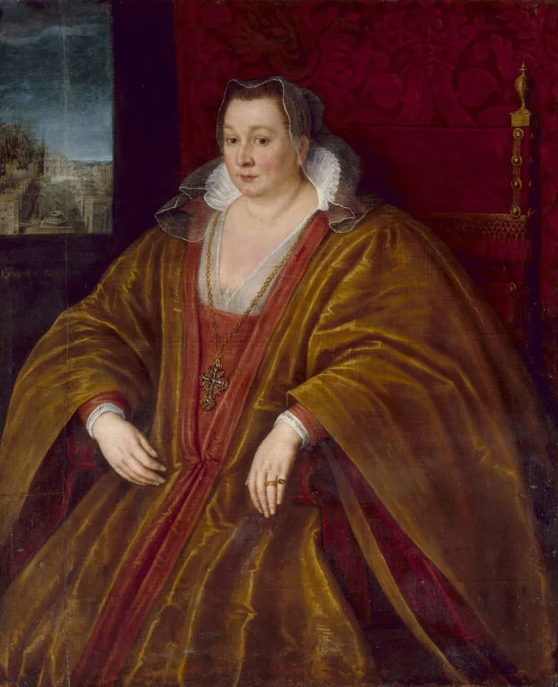 Portrait of the Dogaressa Morosina Morosini, by Leandro Bassano, oil, 1598