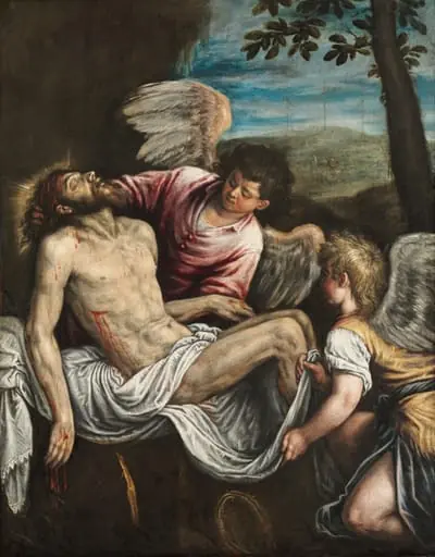 The Dead Christ with Angels, by Leandro Bassano
