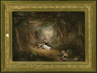 Leatherstocking Kills the Panther, by George Loring Brown