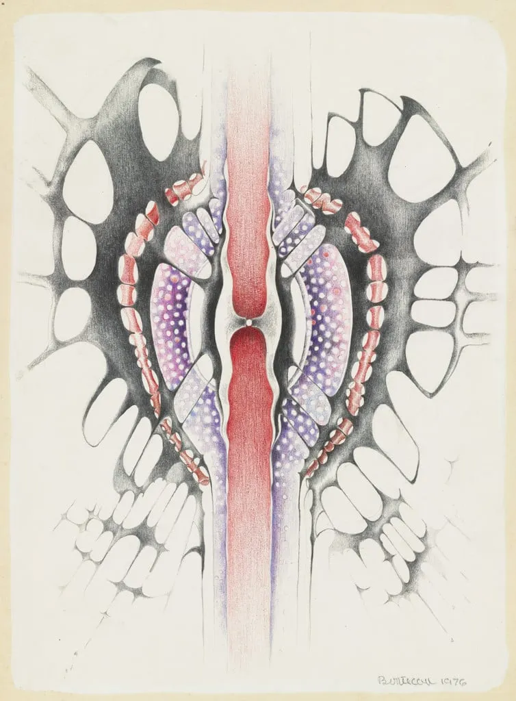 Untitled, by Lee Bontecou, graphite, 1976