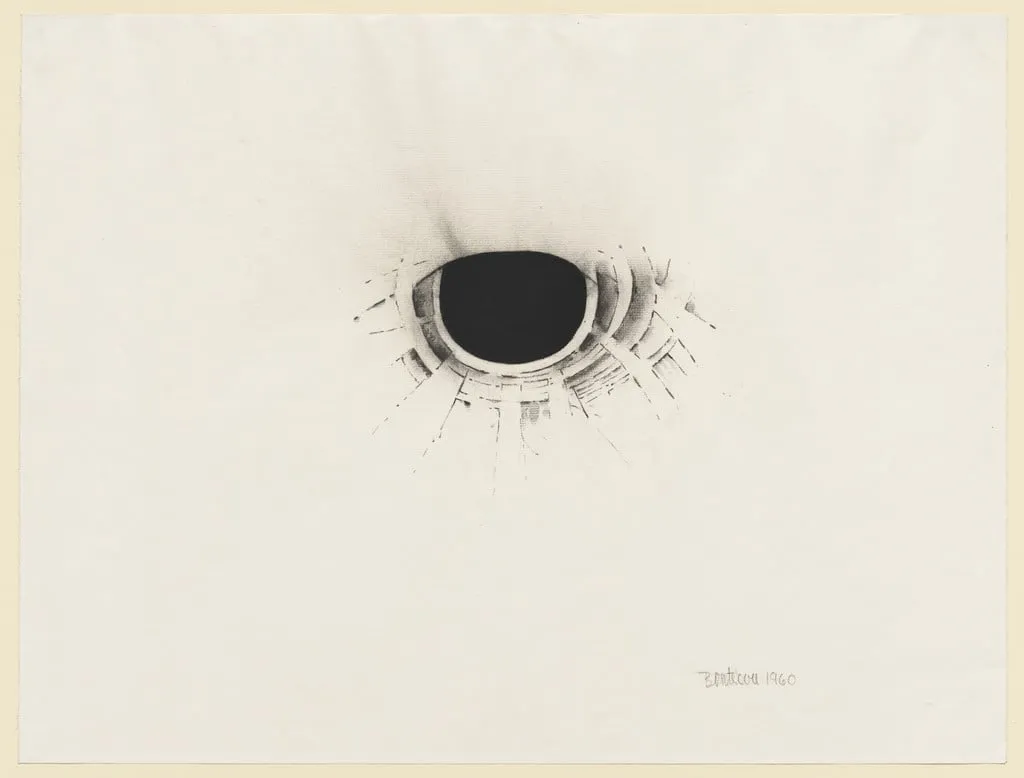 Untitled, by Lee Bontecou, charcoal, 1960