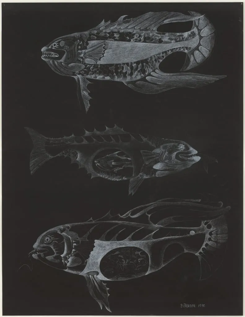 Untitled, by Lee Bontecou, graphite, 1970