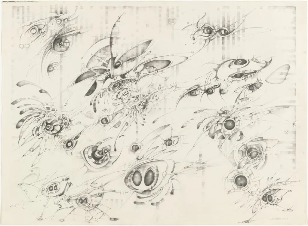 Untitled, by Lee Bontecou, graphite, 1997