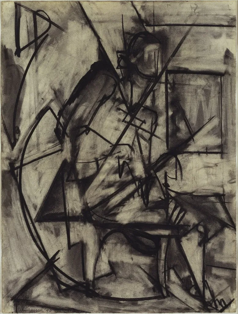 Untitled, by Lee Krasner, charcoal, 1940