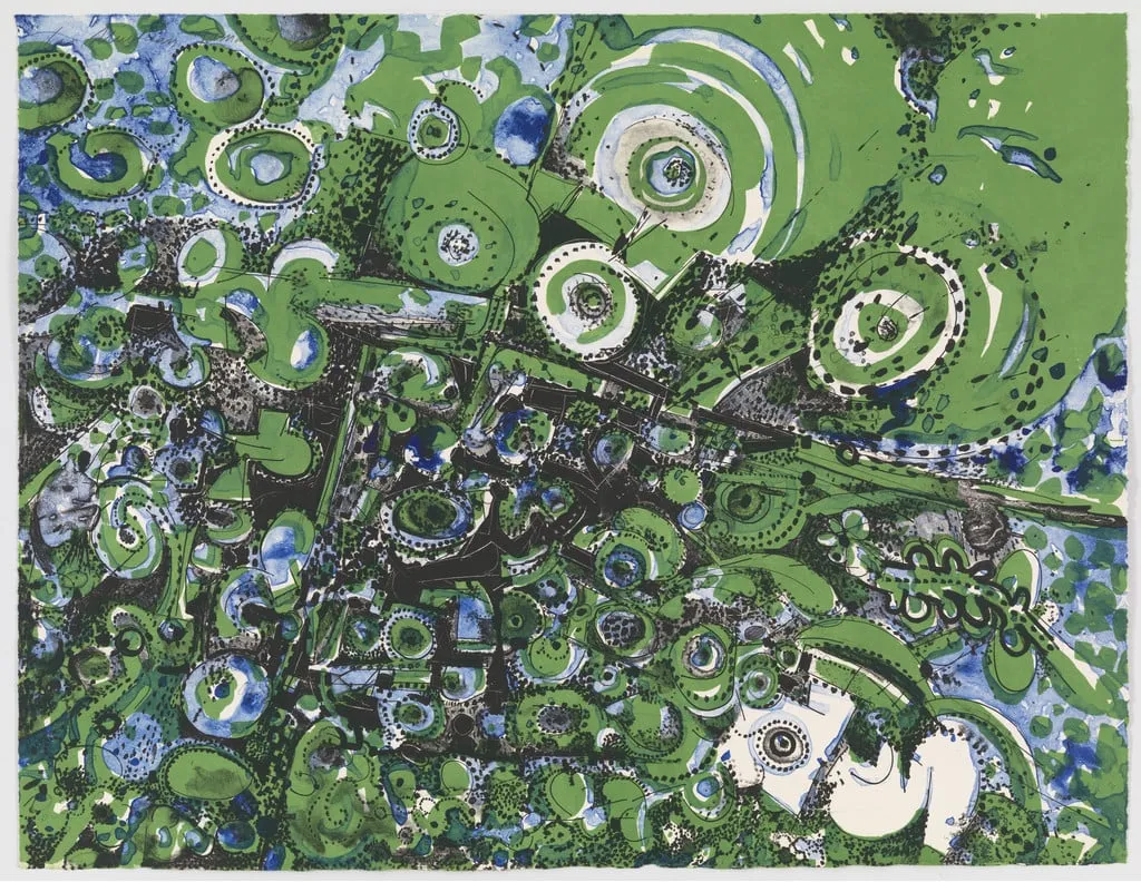 Untitled, by Lee Mullican, ink, 1964